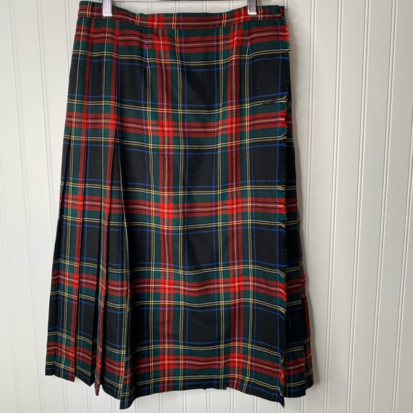 Aljean vintage 100% wool wrapped midi skirt sz 14 - Picture 1 of 7